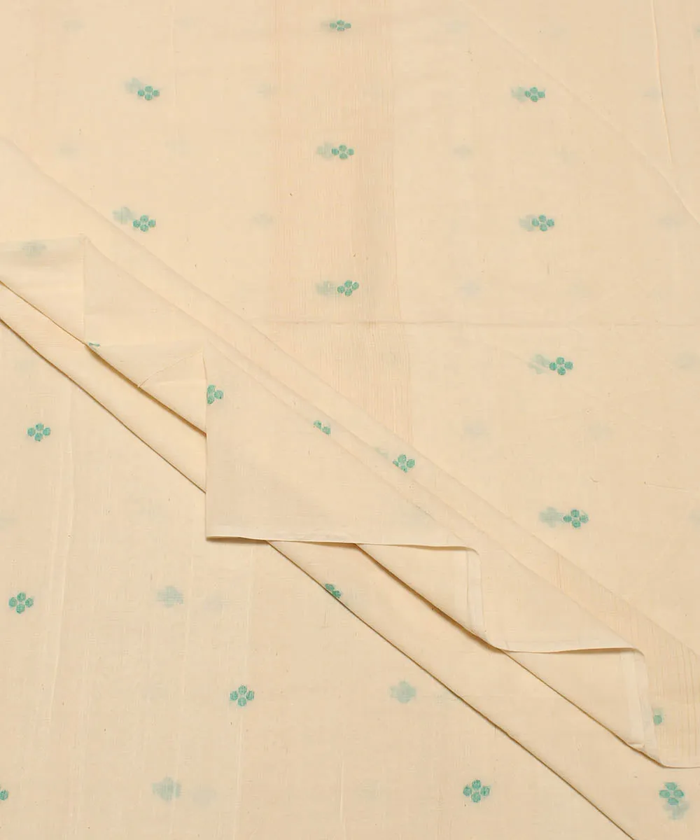 0.7m Cream handwoven muslin jamdani fabric