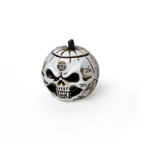 1.5" Miniature Skull Statue - Pumpkin