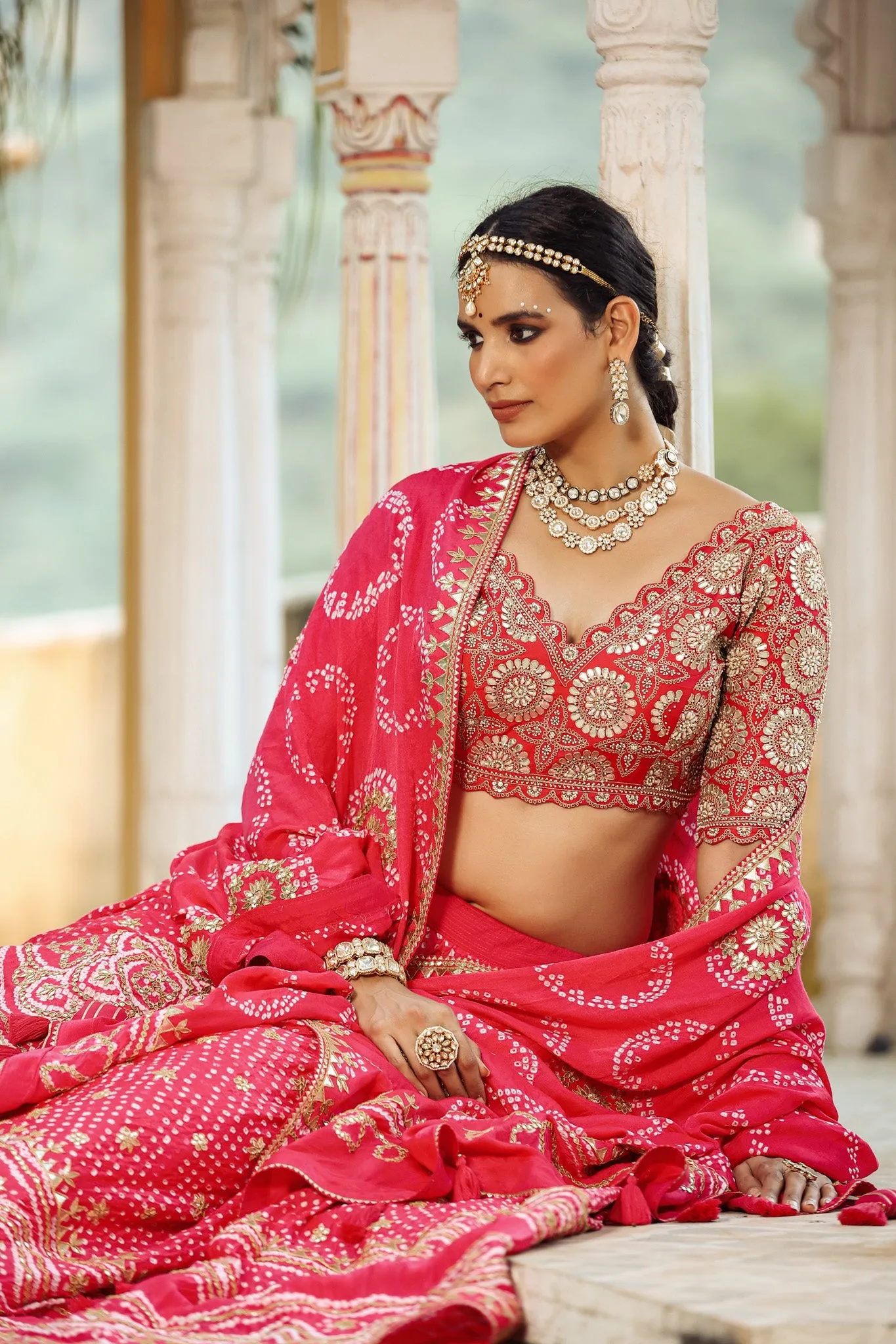 30Z256-RO Pink Indian Wear Lehenga Set With Heavy Embroidery