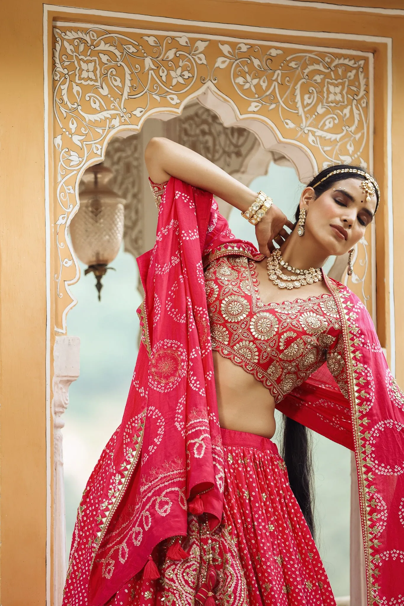 30Z256-RO Pink Indian Wear Lehenga Set With Heavy Embroidery