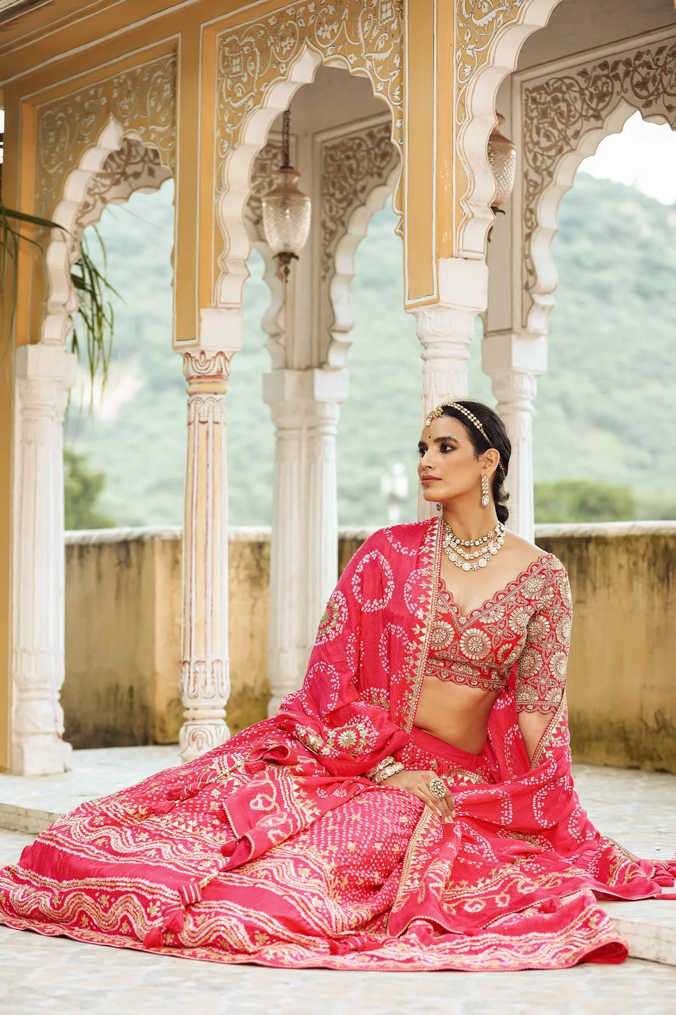 30Z256-RO Pink Indian Wear Lehenga Set With Heavy Embroidery