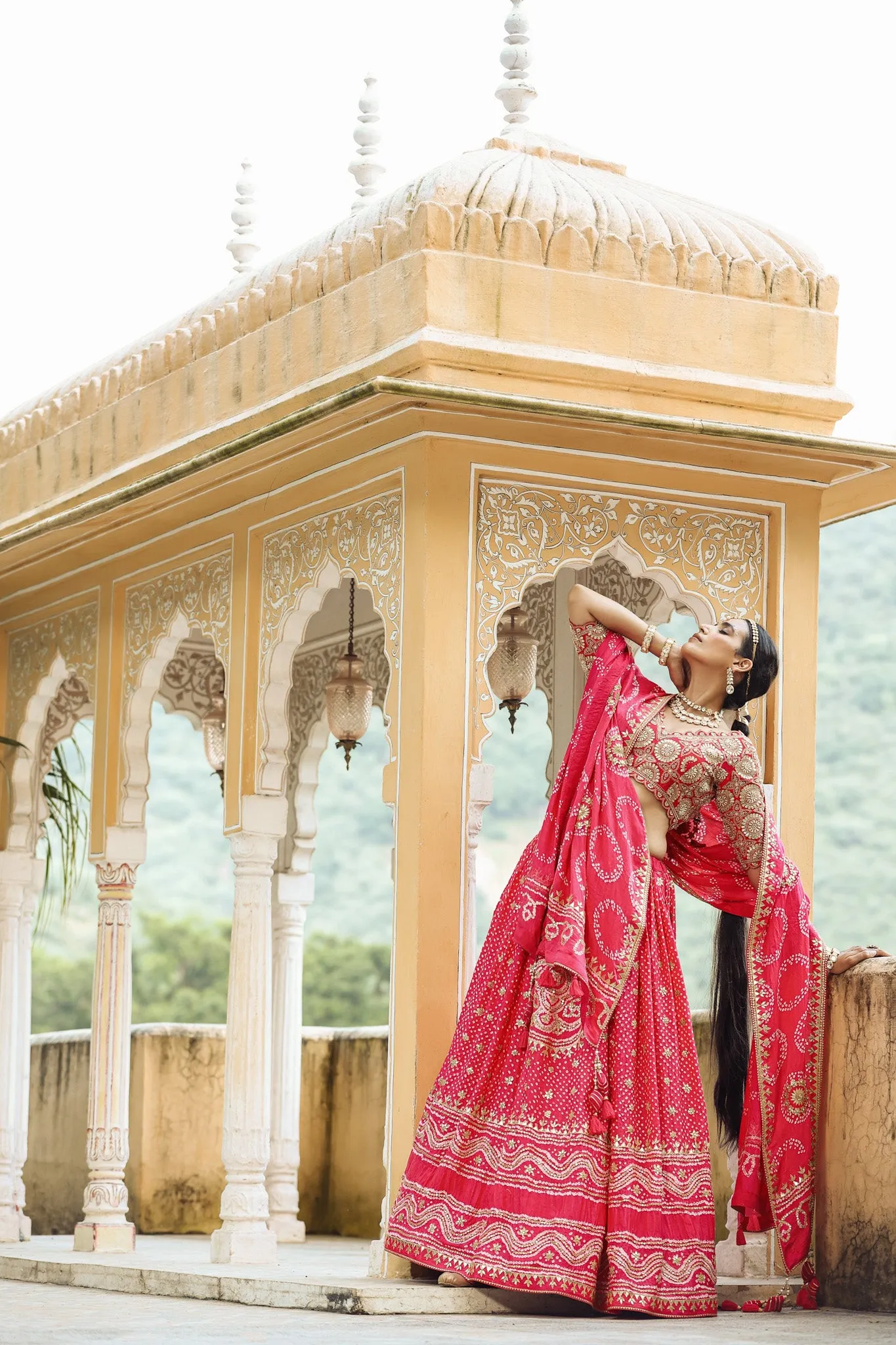 30Z256-RO Pink Indian Wear Lehenga Set With Heavy Embroidery