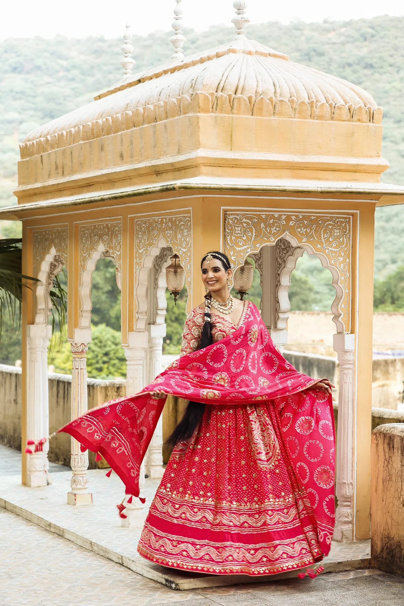 30Z256-RO Pink Indian Wear Lehenga Set With Heavy Embroidery