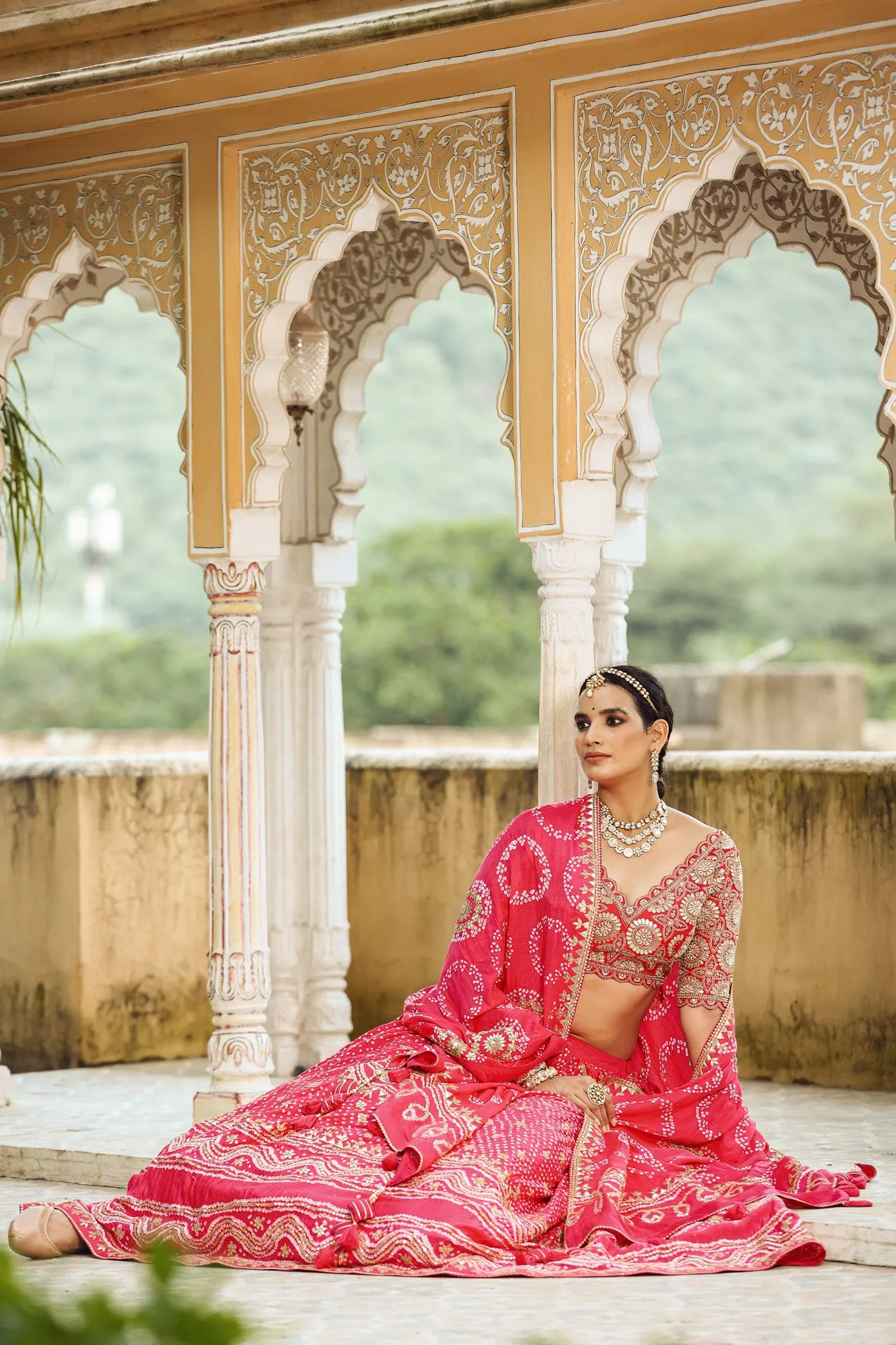 30Z256-RO Pink Indian Wear Lehenga Set With Heavy Embroidery