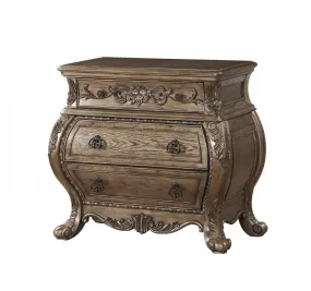 34 Champagne Novelty Three Drawers Solid Wood Nightstand