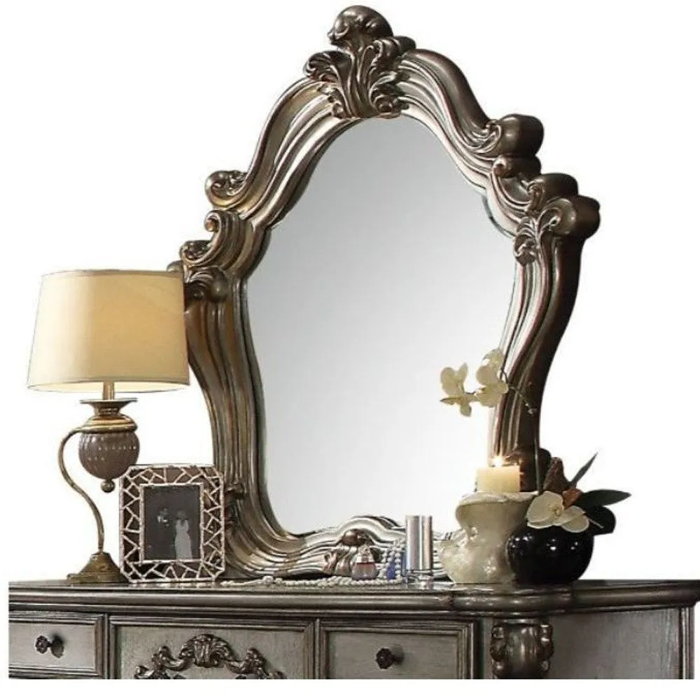 47 Antique Platinum Irregular Dresser Mirror