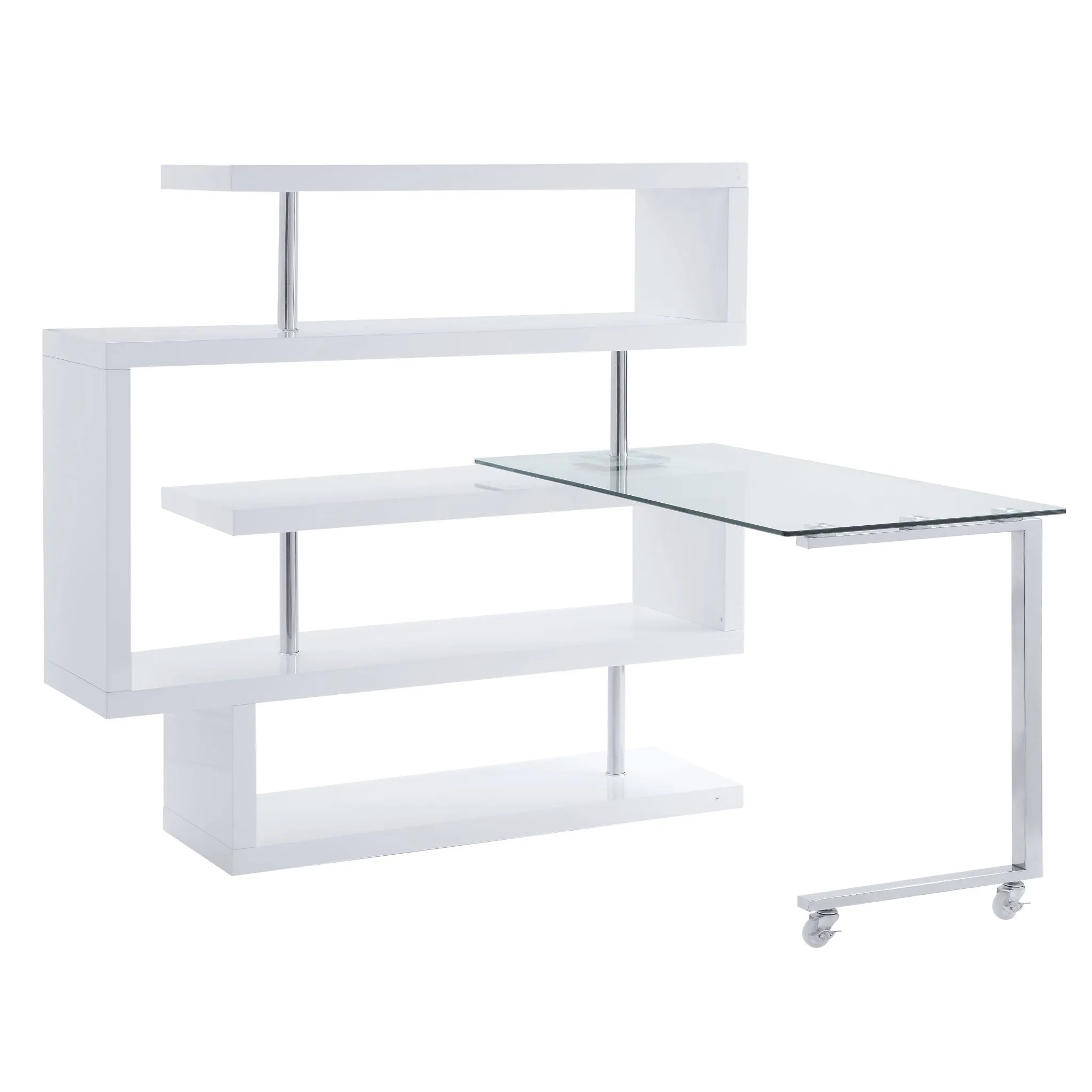 55 White L Shape Writing Desk