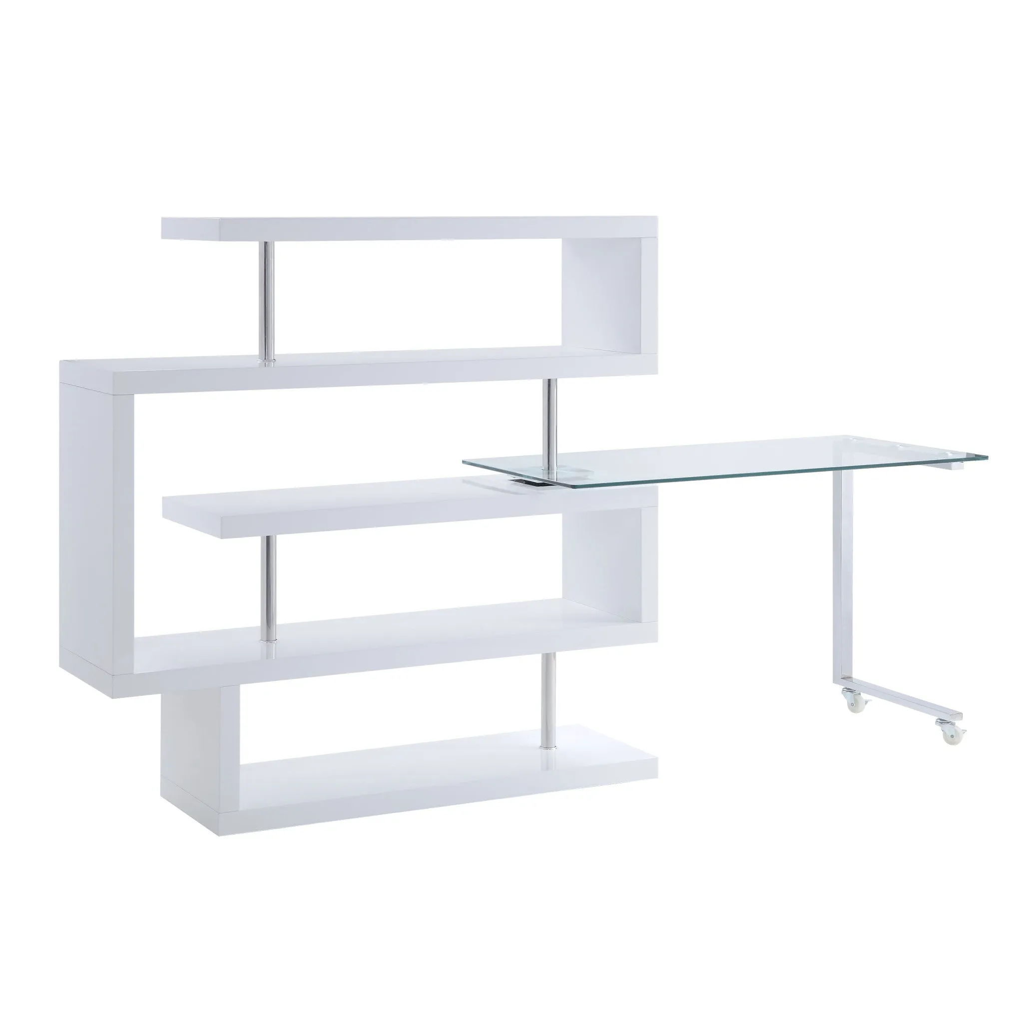 55 White L Shape Writing Desk