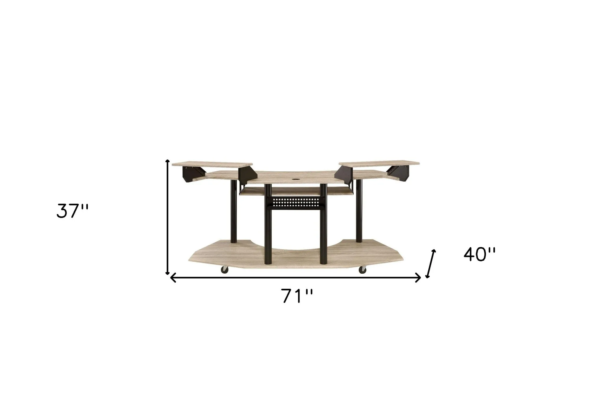 71 Natural and Black Unique Computer Desk