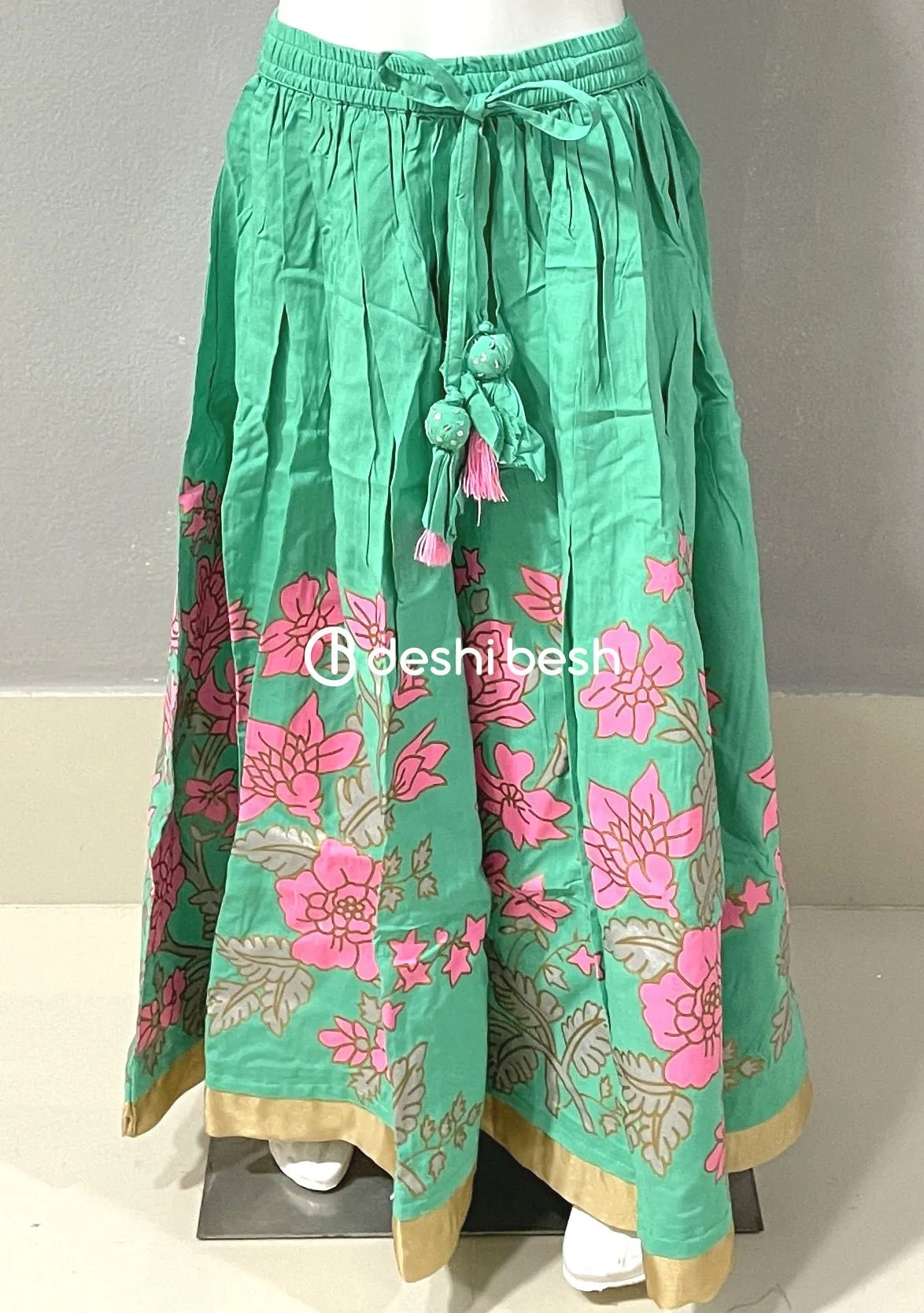 Aarong Printed Embroidered Linen Ghagra Choli