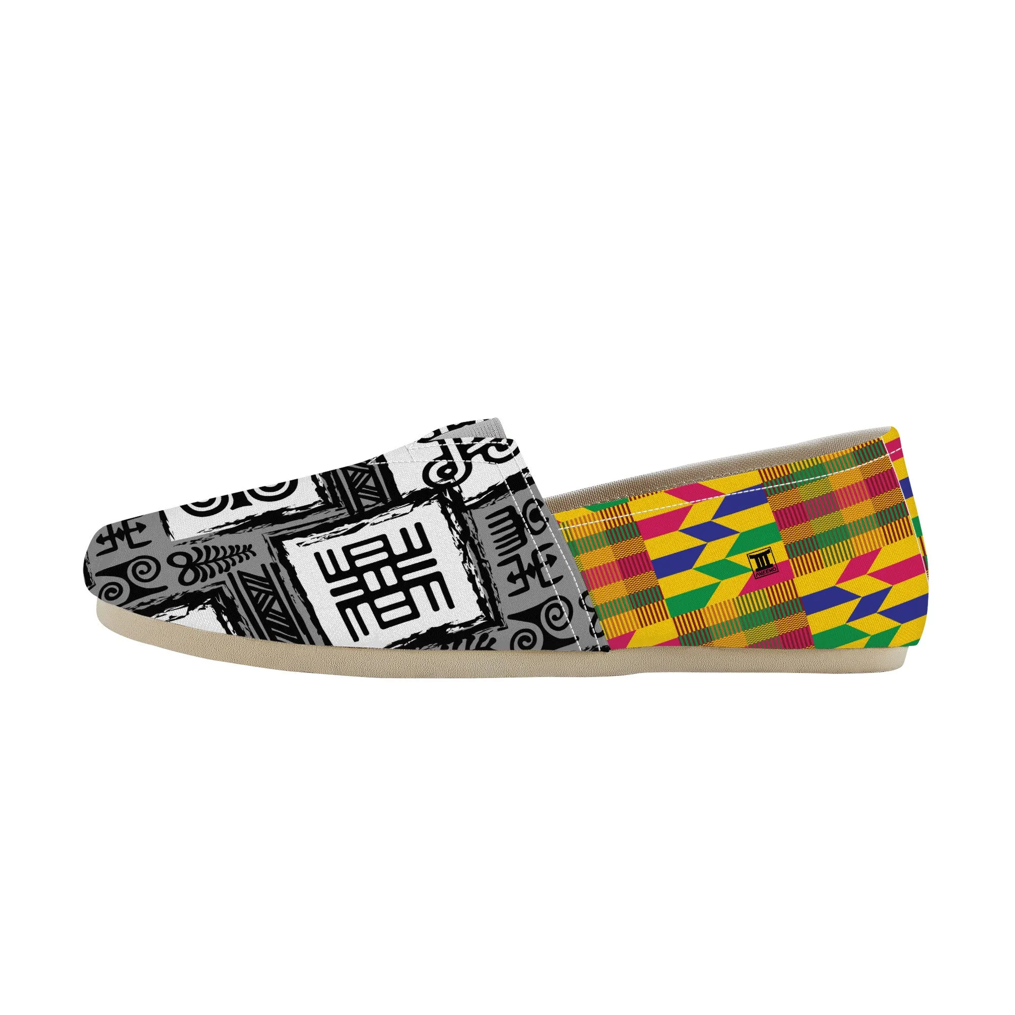 Adinkra Nsonso-Kente Slip-on Canvas