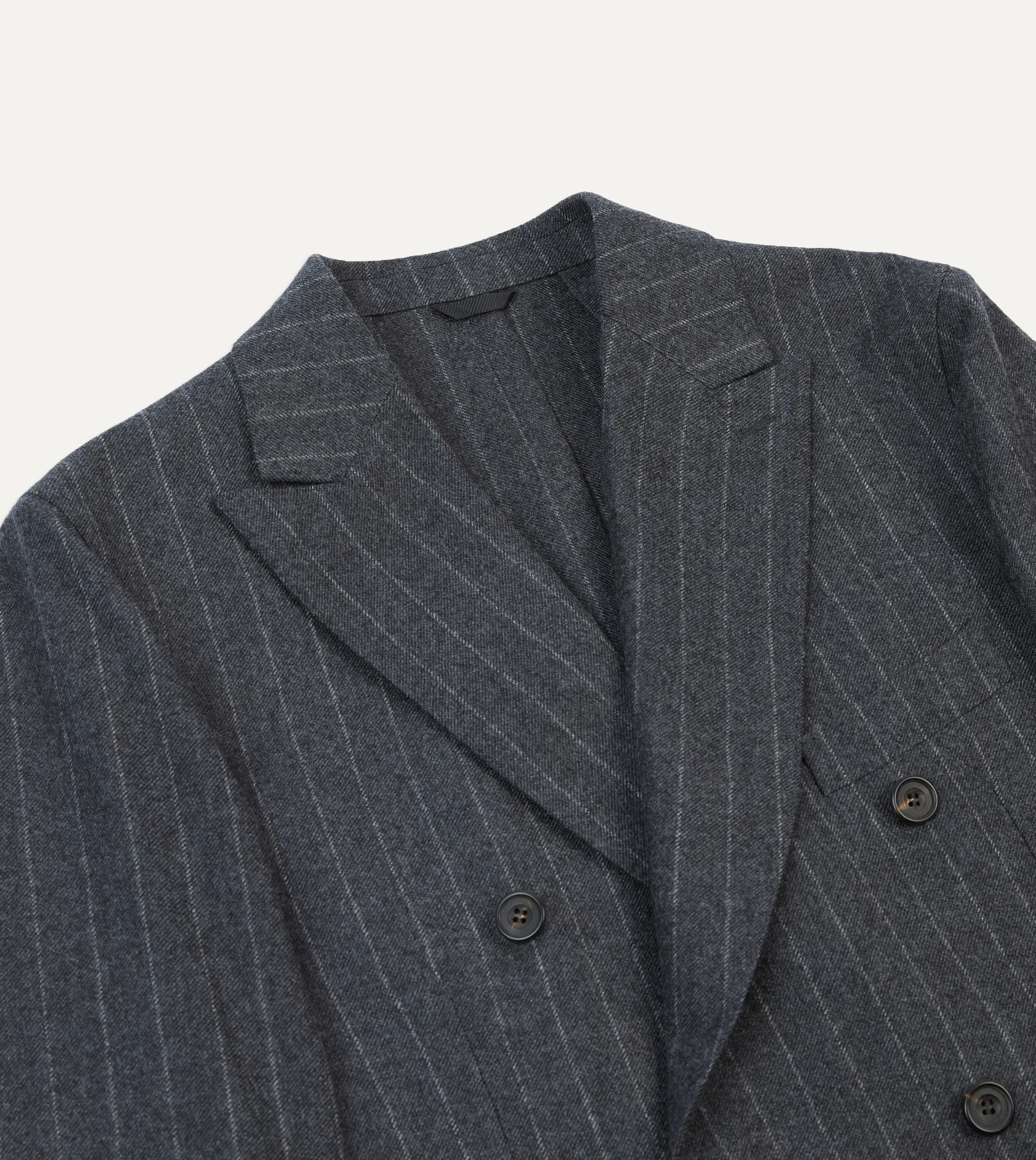 ALD / Drake's Double Breasted Chalkstripe Suit Jacket