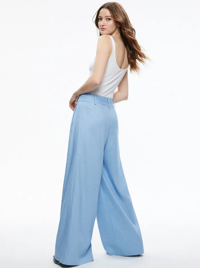 Alice.   Olivia - Scarlet Wide Leg Flare Pant - Chambray