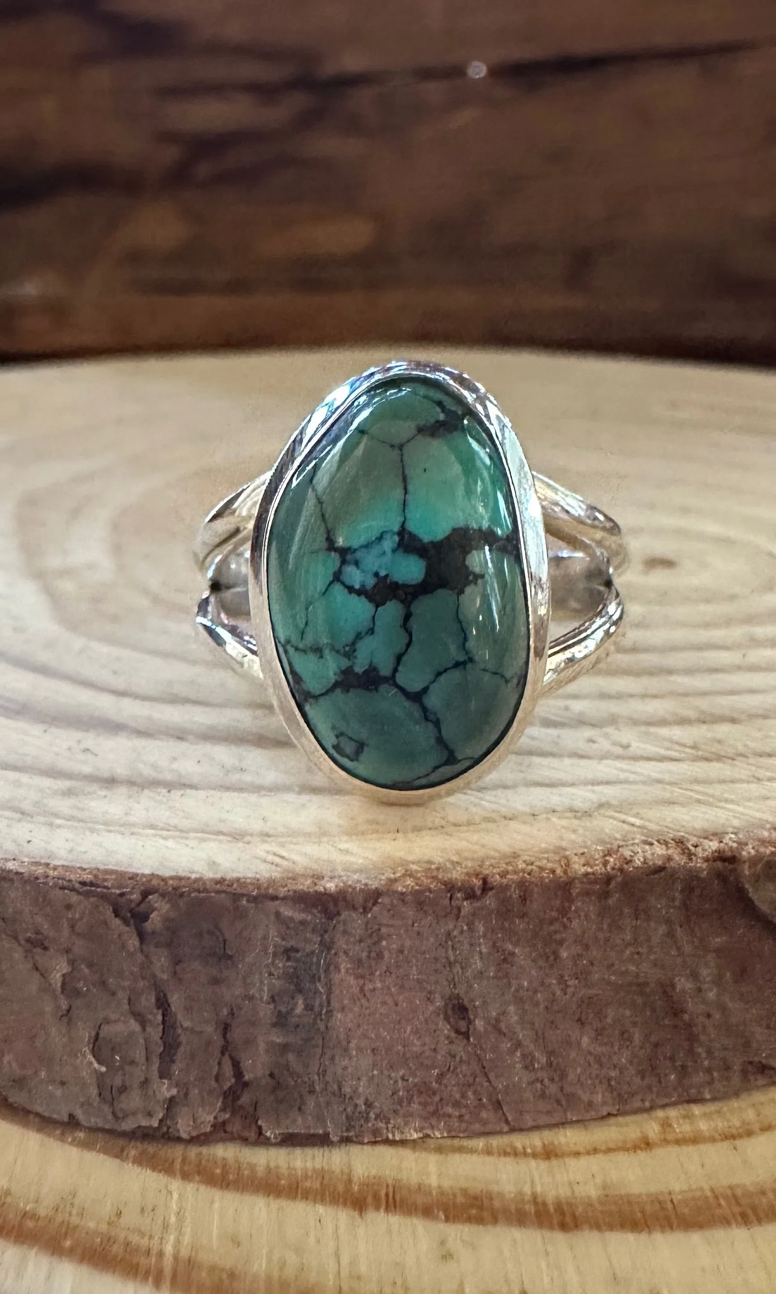 AMERICAN TURQUOISE and Silver Ring Size 8