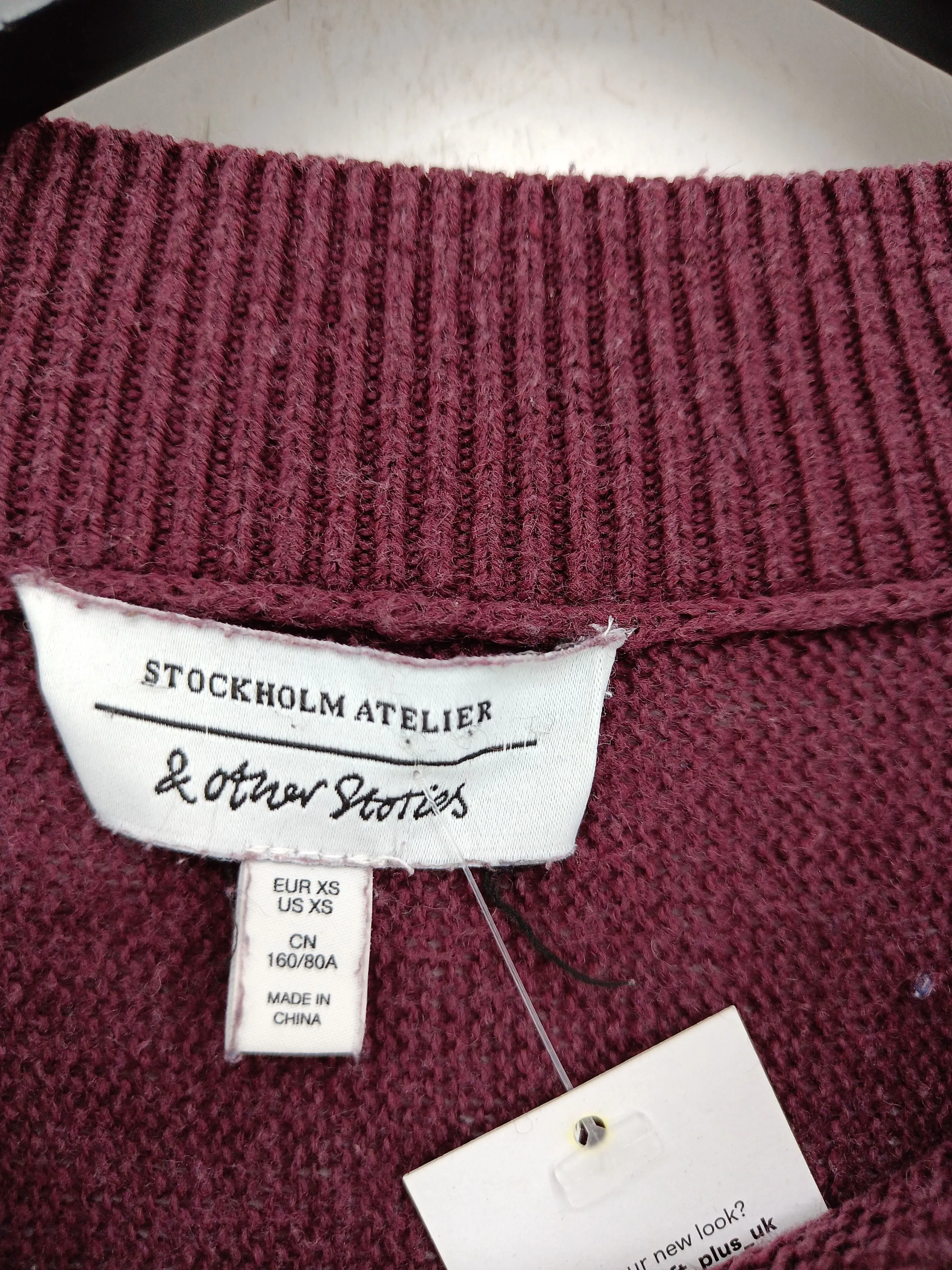 & Other Stories Men's Jumper XS Purple 100% Wool