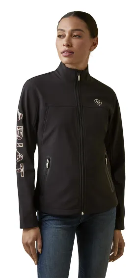 Ariat Women's Cow Print Embroidered Team Softshell Jacket, Black