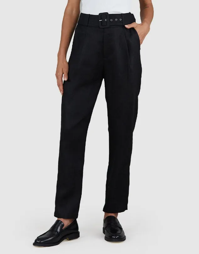 Azure Linen Pant - Black