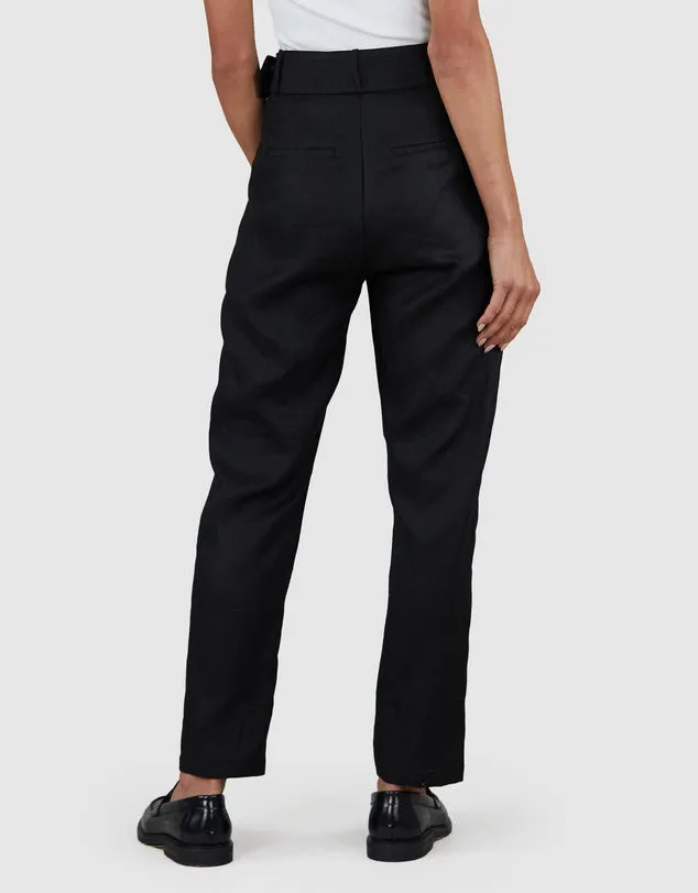 Azure Linen Pant - Black