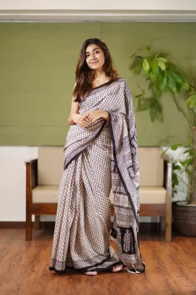 Bagh Hand Block Printed Cotton Saree