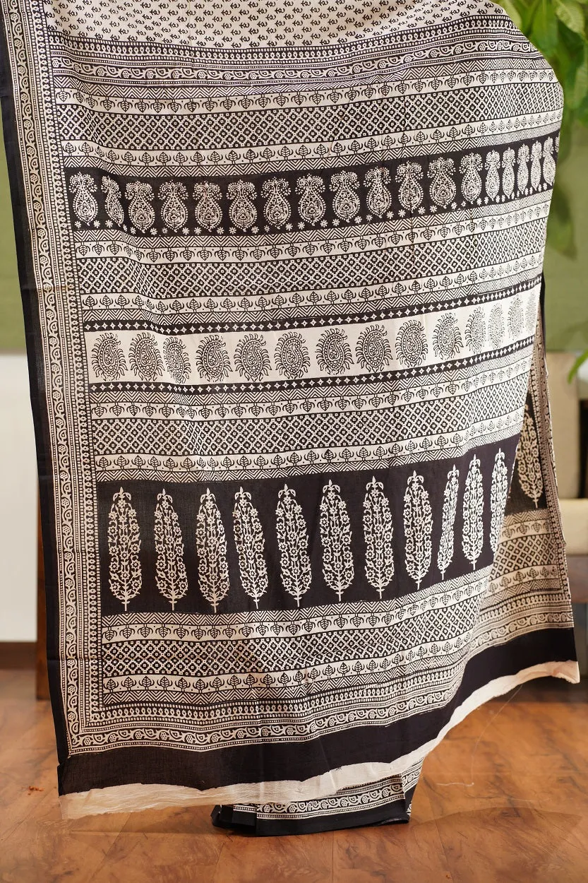 Bagh Hand Block Printed Cotton Saree