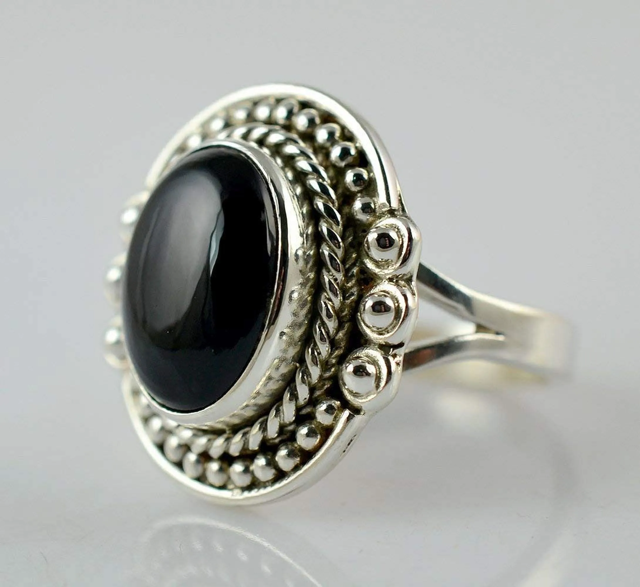 Black Onyx 925 Solid Sterling Silver Handmade Ring Size 3-13 (US)