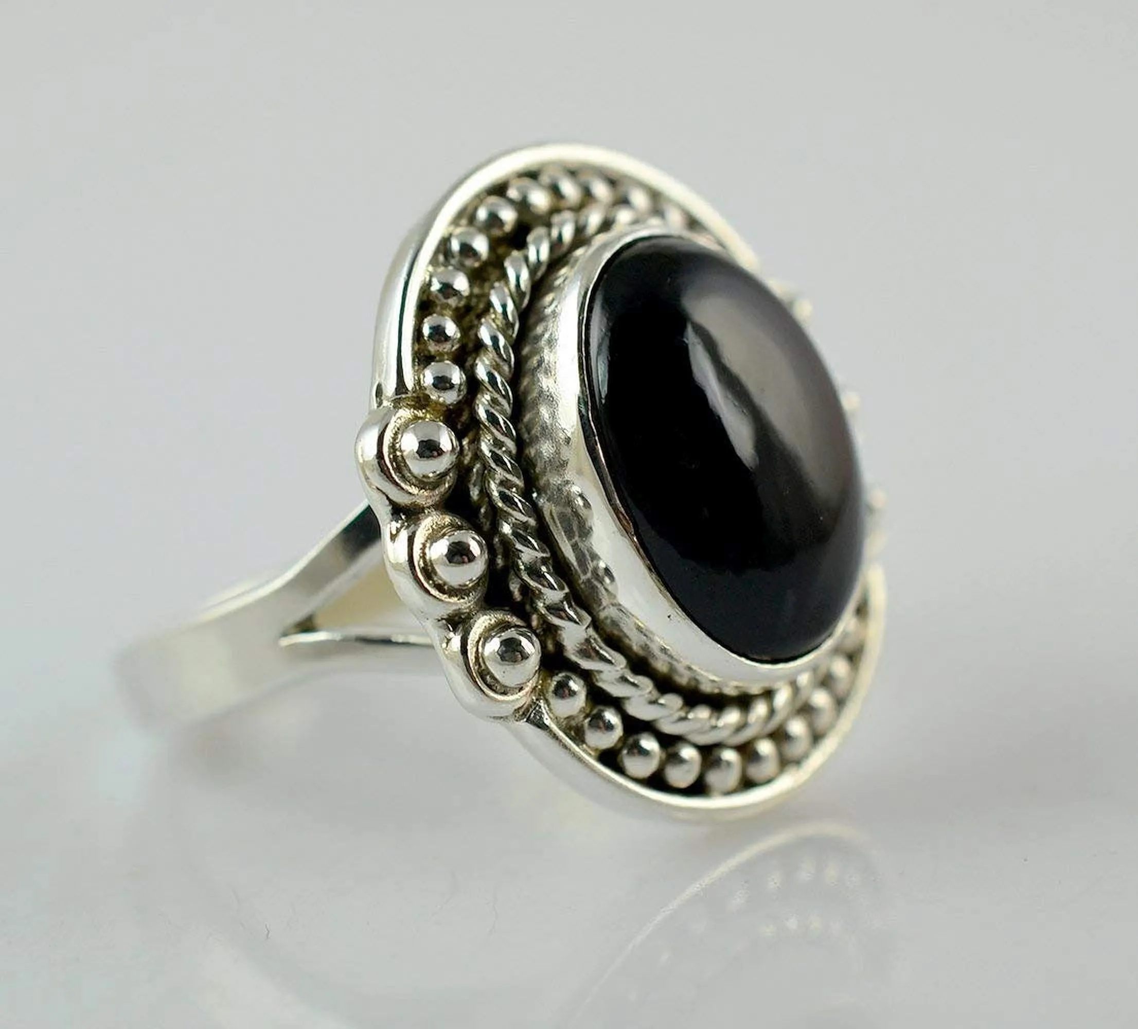 Black Onyx 925 Solid Sterling Silver Handmade Ring Size 3-13 (US)