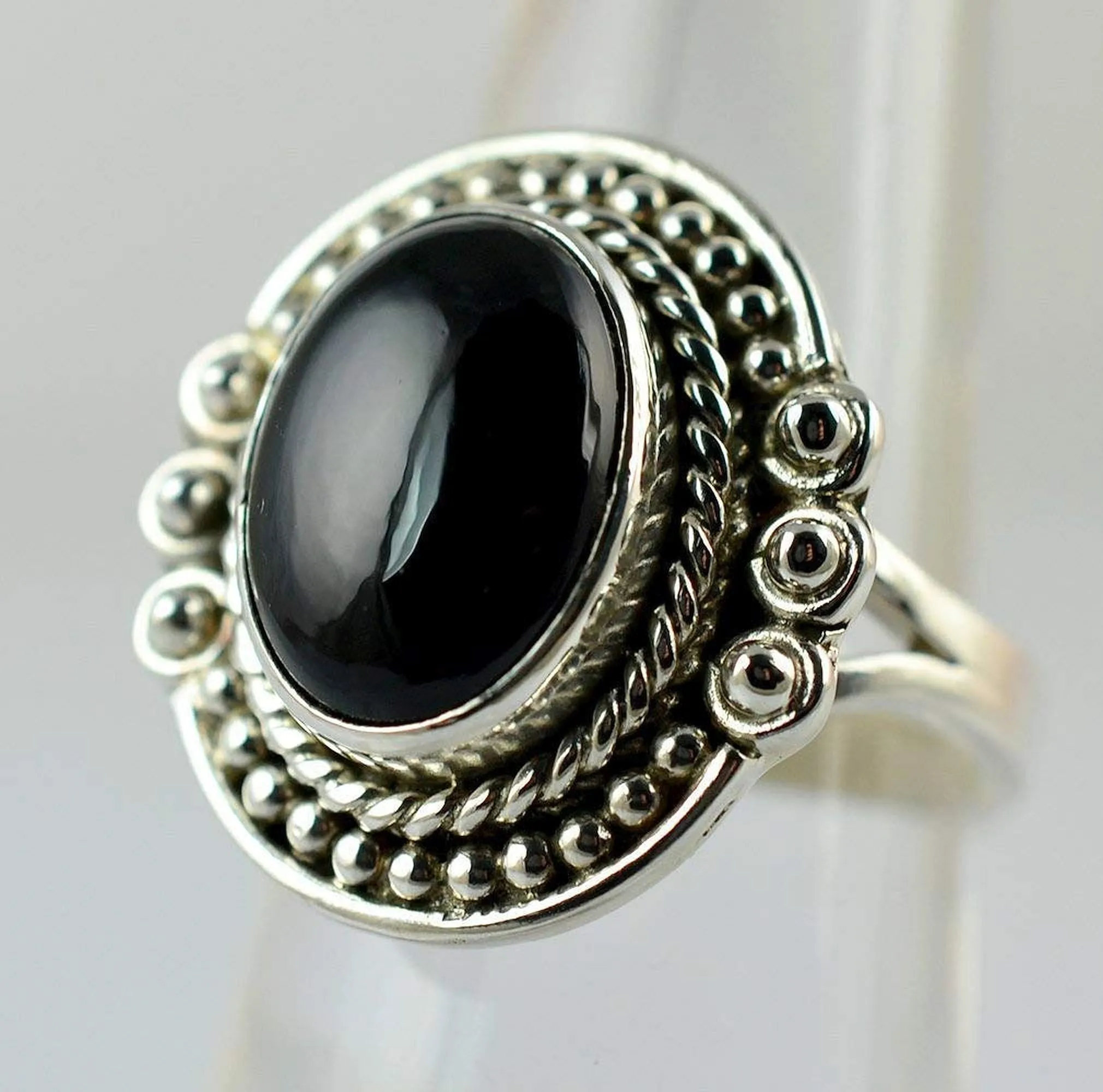 Black Onyx 925 Solid Sterling Silver Handmade Ring Size 3-13 (US)