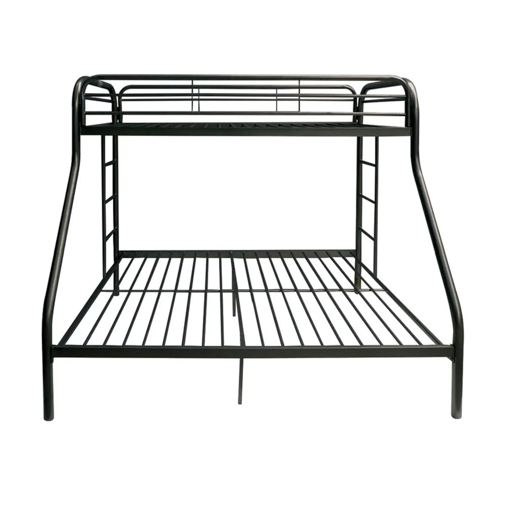 Black Twin Over Full Contemporary Metal Bunk Bed