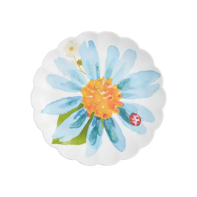 Blue Floral Melamine Plate