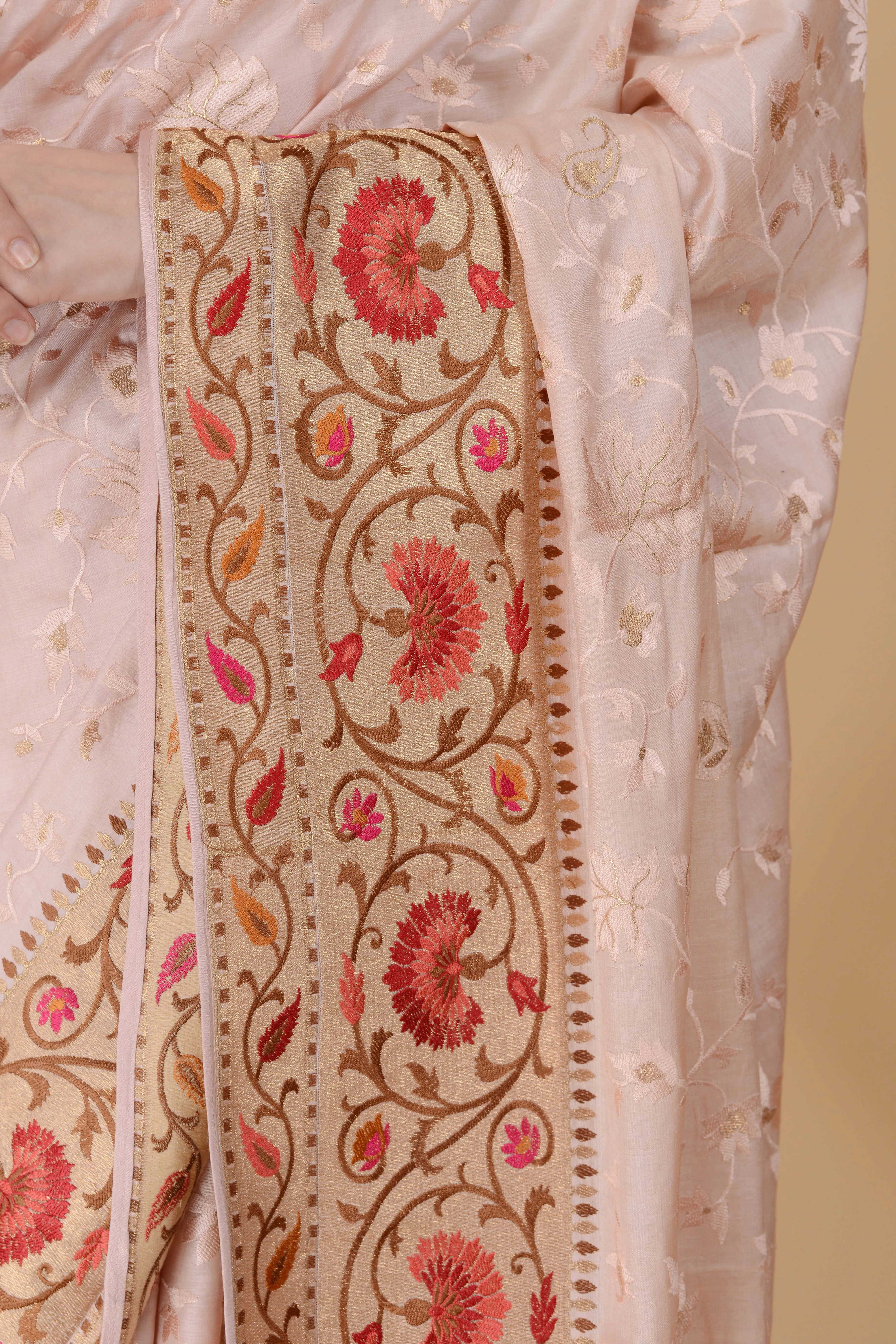 Blush Pale Pink Saree