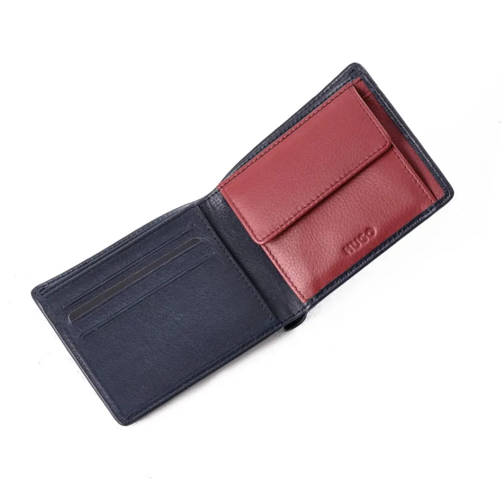 BOSS Printed HUGO logo Bi-Fold Wallet - NVY