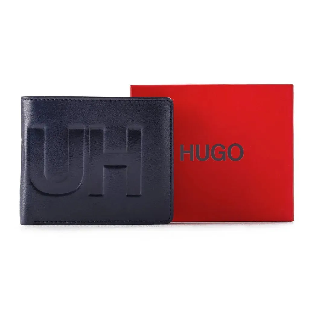 BOSS Printed HUGO logo Bi-Fold Wallet - NVY