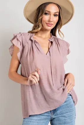 CARSON RUFFLE SHORT SLEEVE BLOUSE [ONLINE EXCLUSIVE]