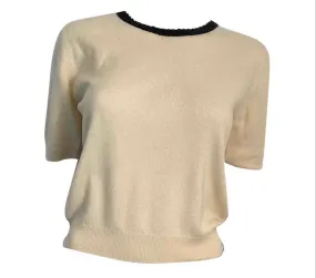 Chanel Winter White Sweater Top Blouse US 6