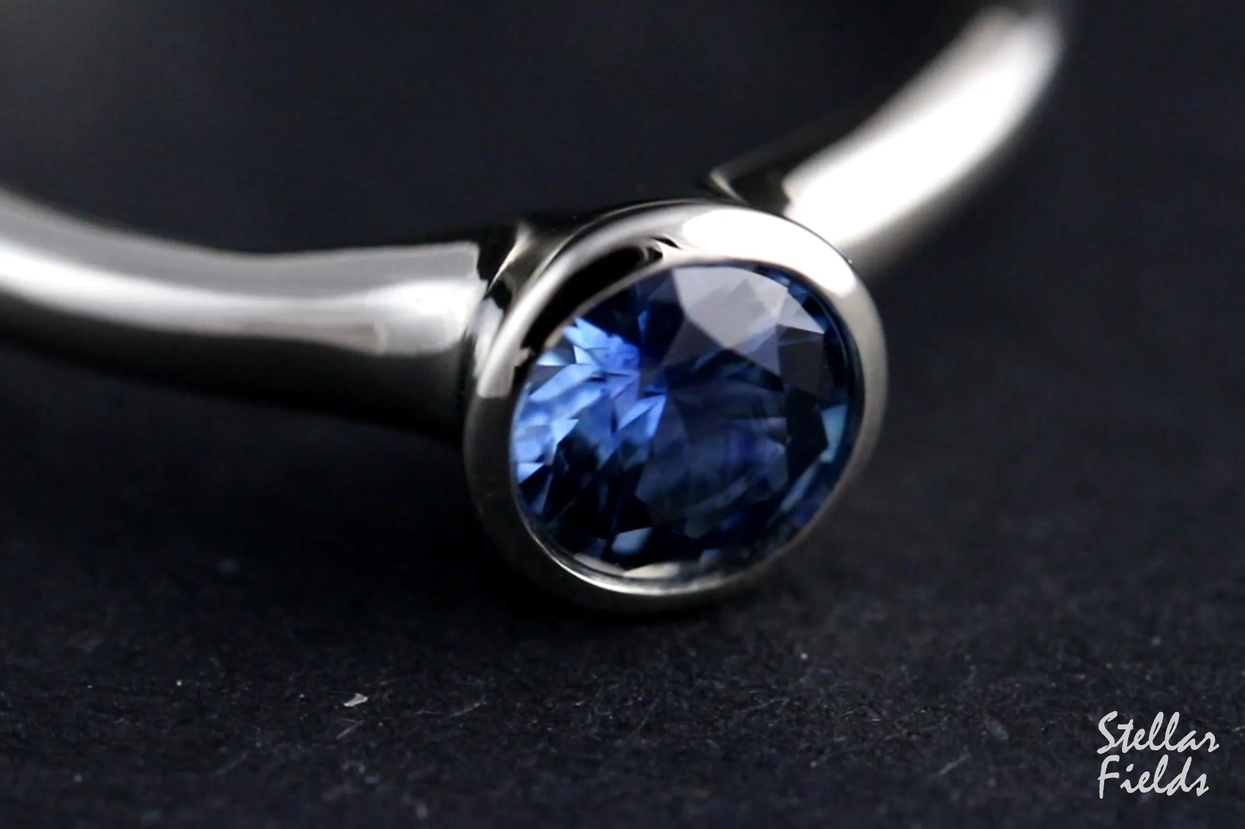 Cornflower Blue Montana Sapphire Bezel Engagement Ring Modern Minimal