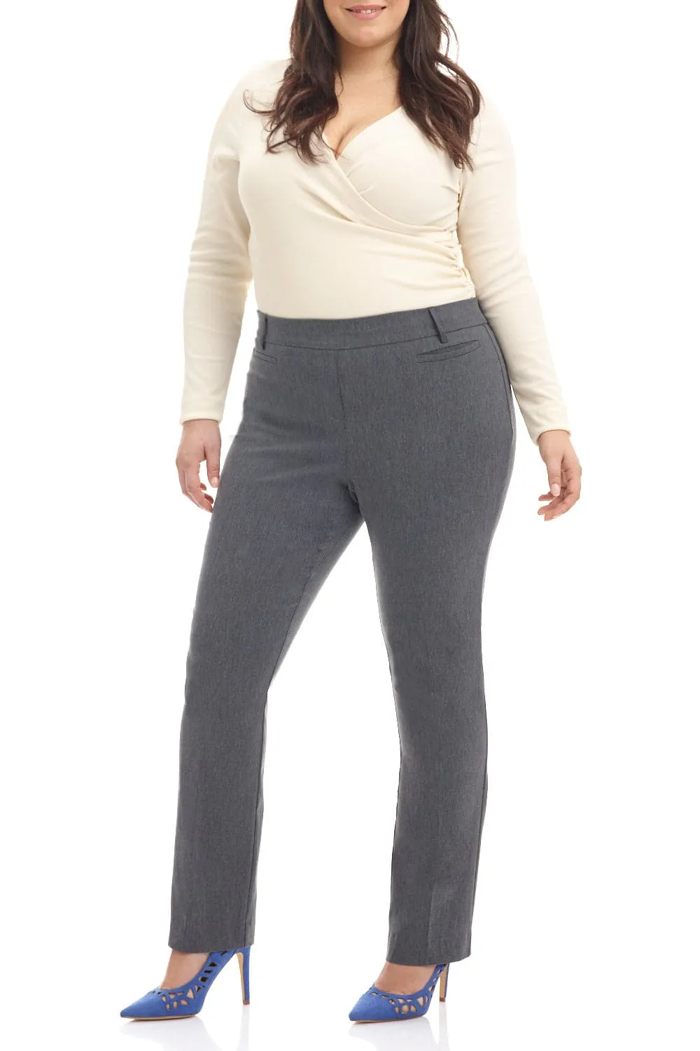 Curvy Pull-on Tummy Control Pants with Real Pockets