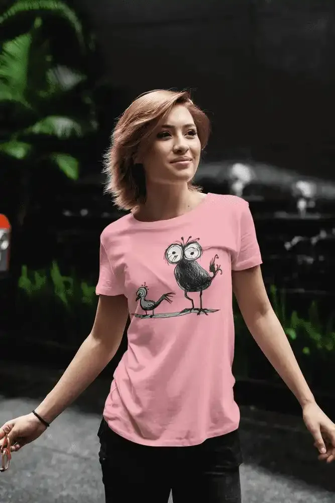 Damen T-Shirt mit Vogelmotiv "Spatzen"