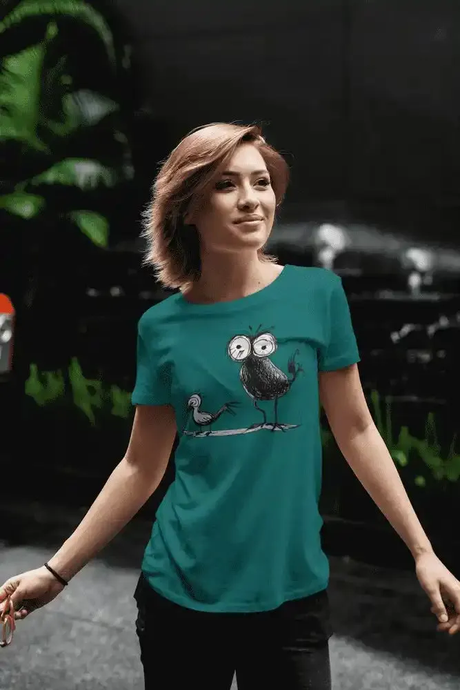 Damen T-Shirt mit Vogelmotiv "Spatzen"