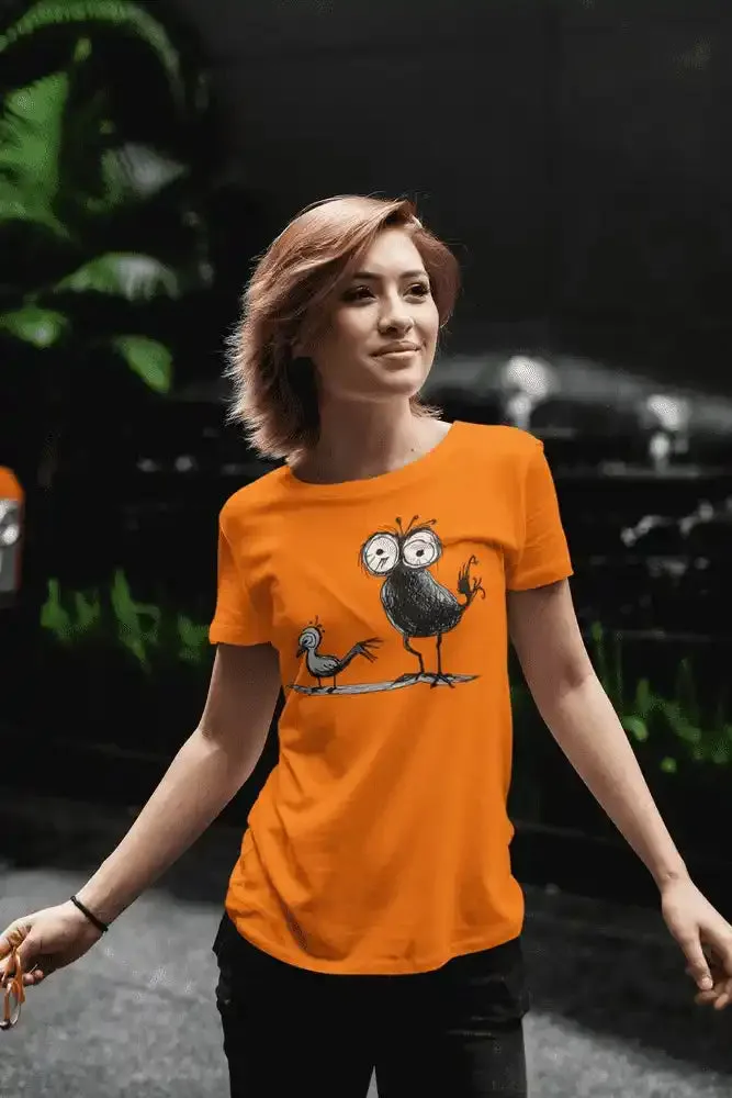 Damen T-Shirt mit Vogelmotiv "Spatzen"