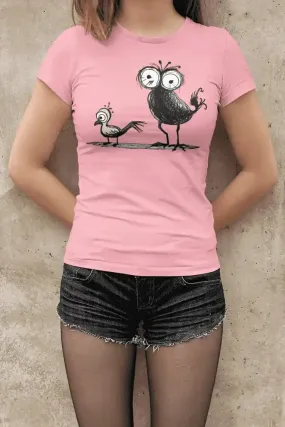 Damen T-Shirt mit Vogelmotiv "Spatzen"