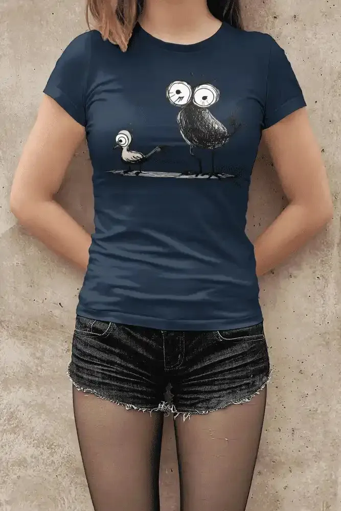 Damen T-Shirt mit Vogelmotiv "Spatzen"