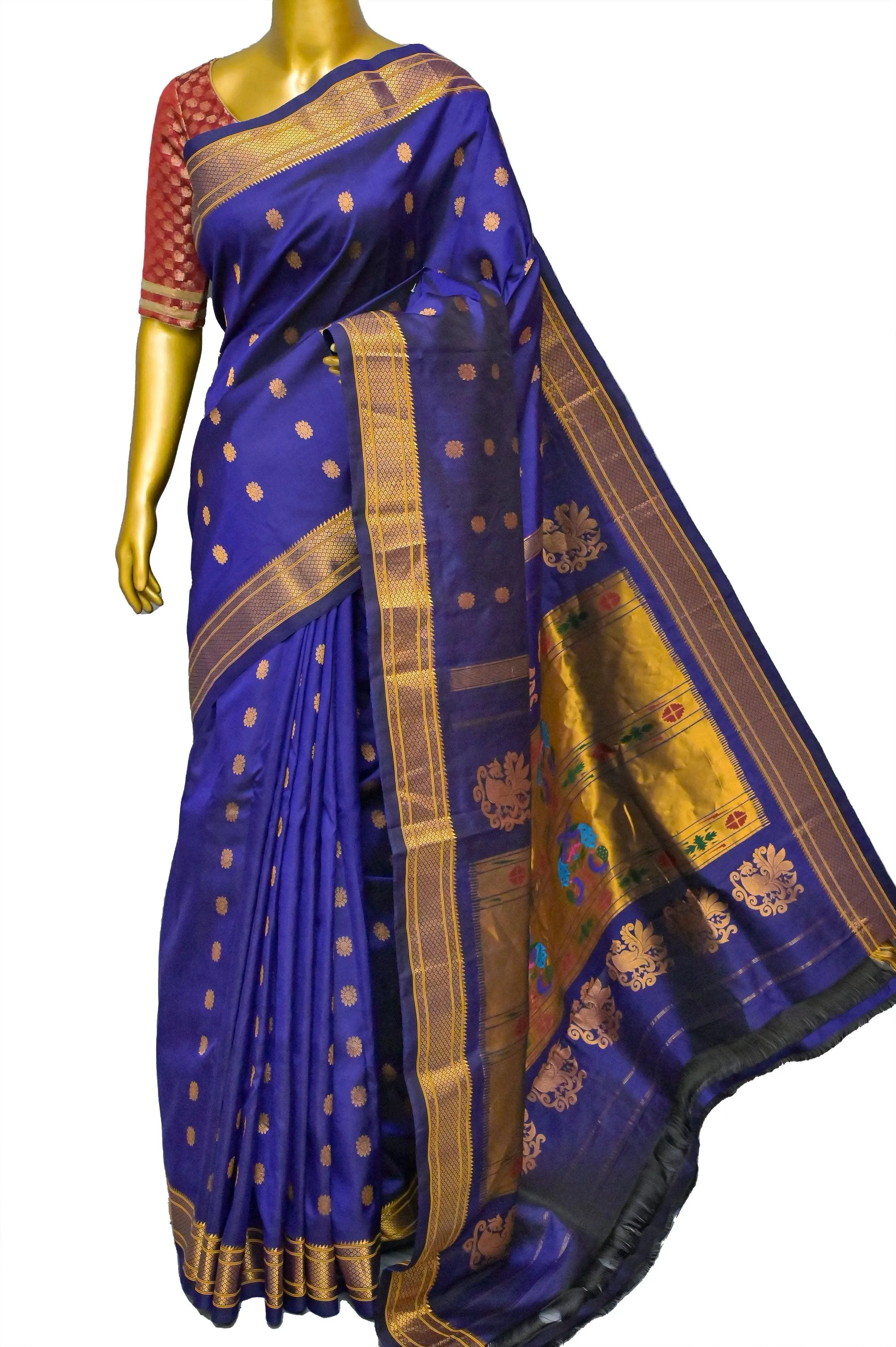 Dark Blue Color Paithani Silk Saree