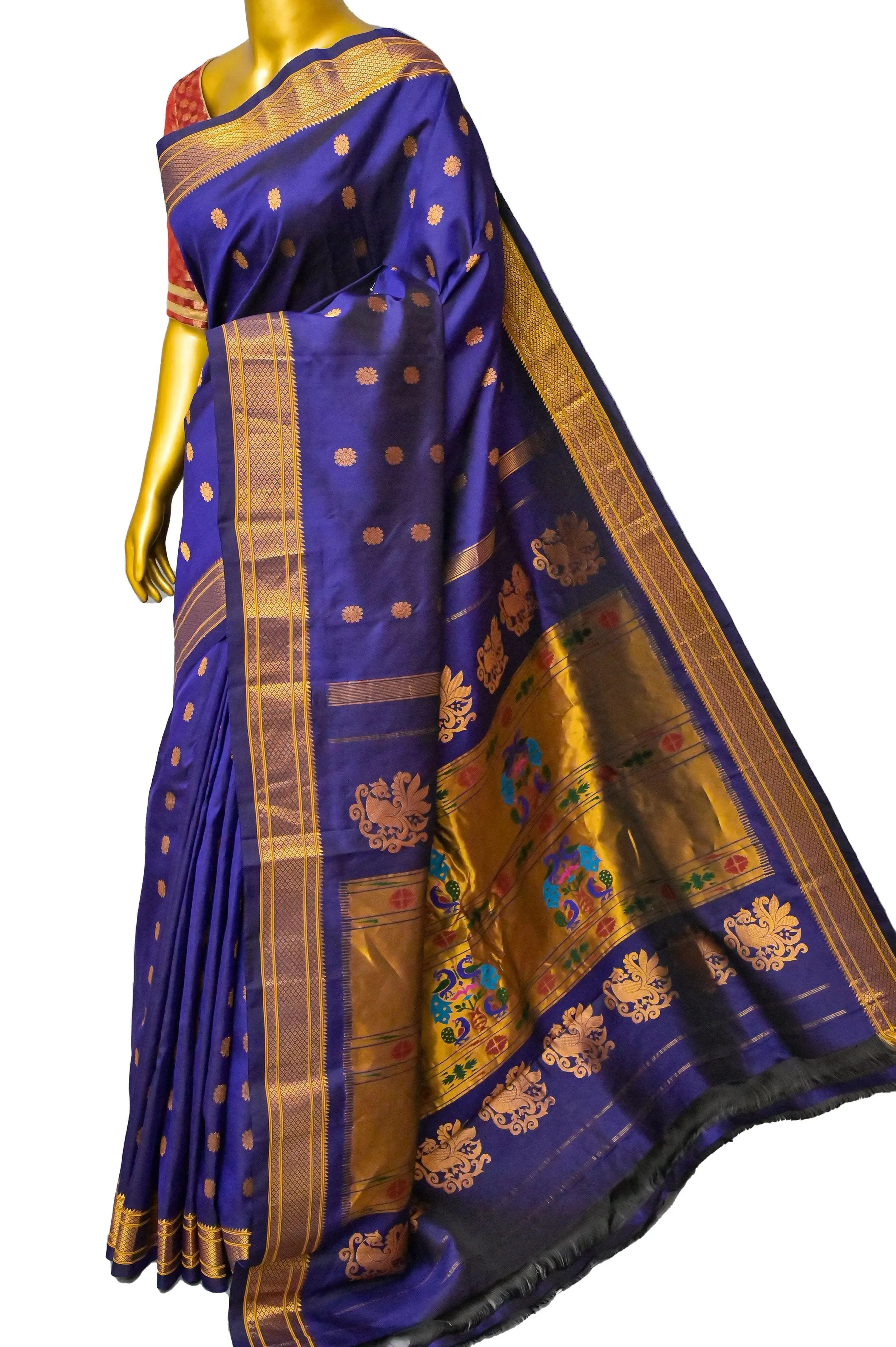 Dark Blue Color Paithani Silk Saree