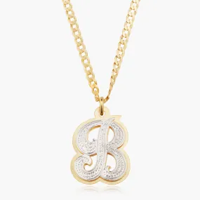 Double Plated Iced Out Initial Necklace