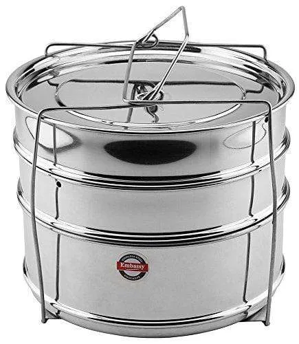 Embassy Cooker Separator Set (3 Containers; Suitable for 10 Ltrs Prestige Outer Lid Cooker)