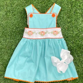 Embroidered Pumpkin Apron Dress