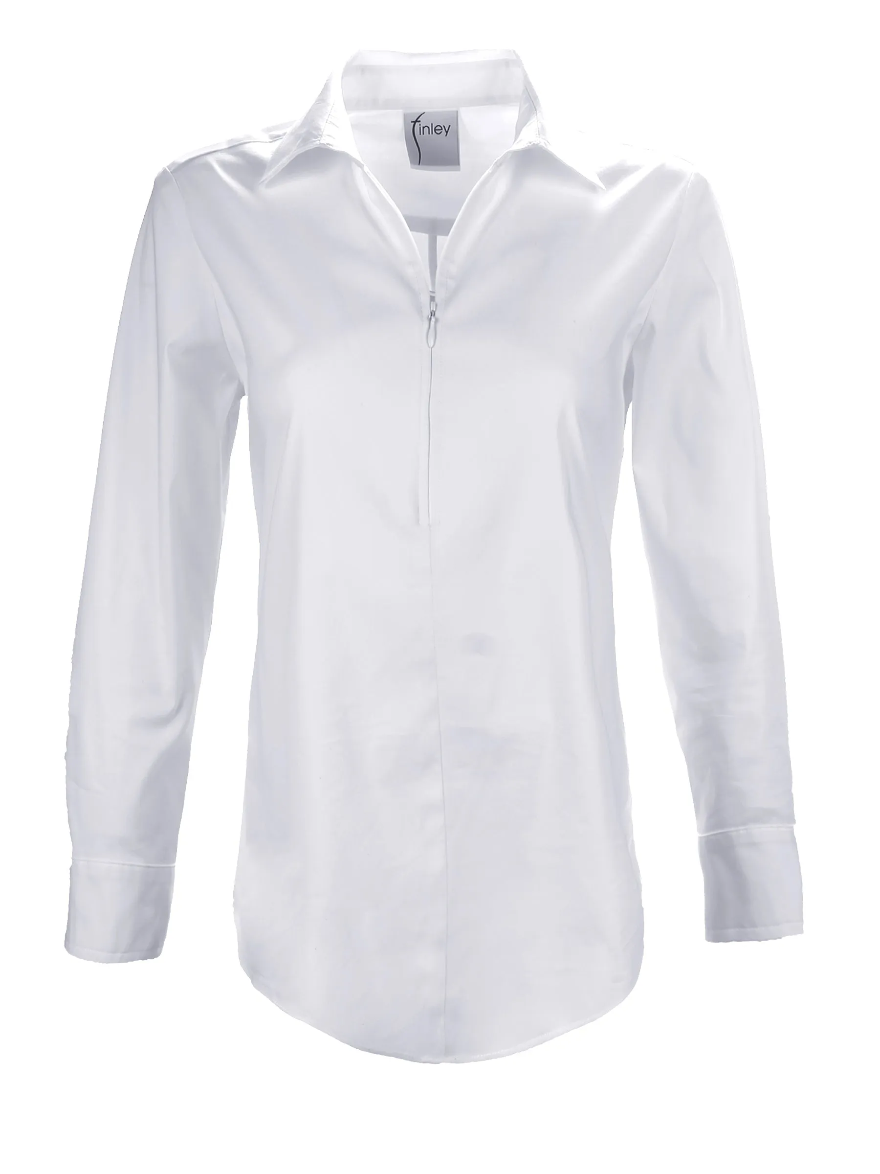 Endora Long Sleeve 1/2 Zip Shirt White