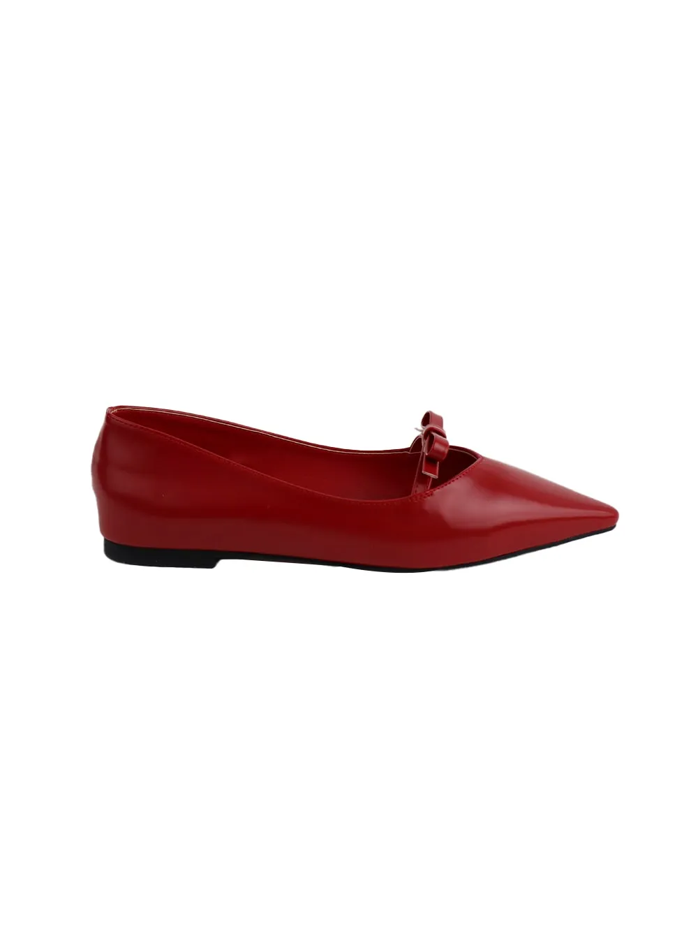 Faux Leather Ribbon Flats IM406