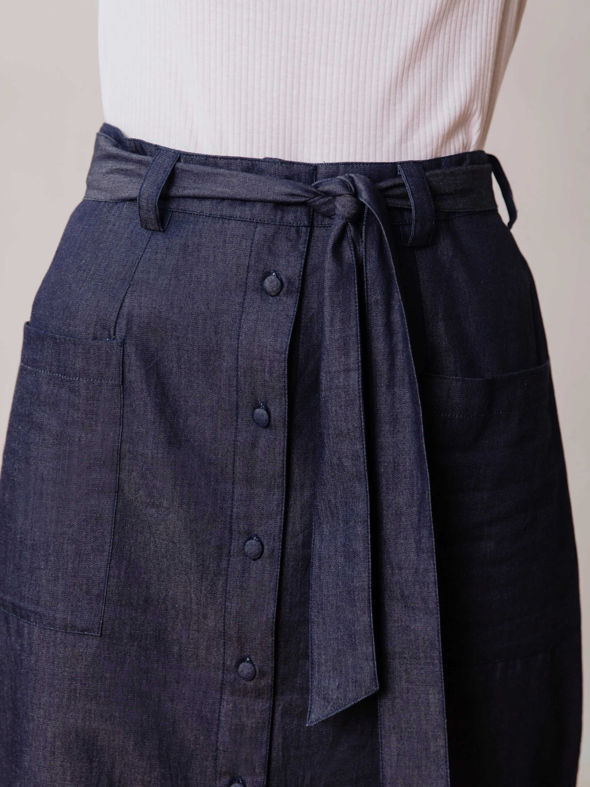 Frances Skirt - Blue Denim