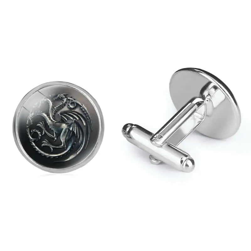 Game of Thrones Nine Families Badge Time Gem French Swank Cufflinks